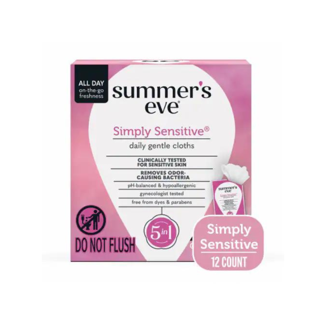 Summer’s Eve Simply Sensitive Daily Gentle Feminine Wipes 12ct