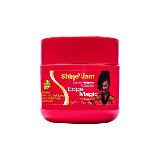 Shine-n-Jam Magic Fingers Edge Control - Provides Firm Hold with Non-Greasy Shine 4oz