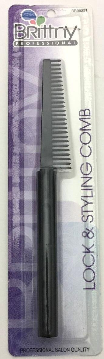 Brittny Black Plastic Lock and Styling Comb - USA Beauty