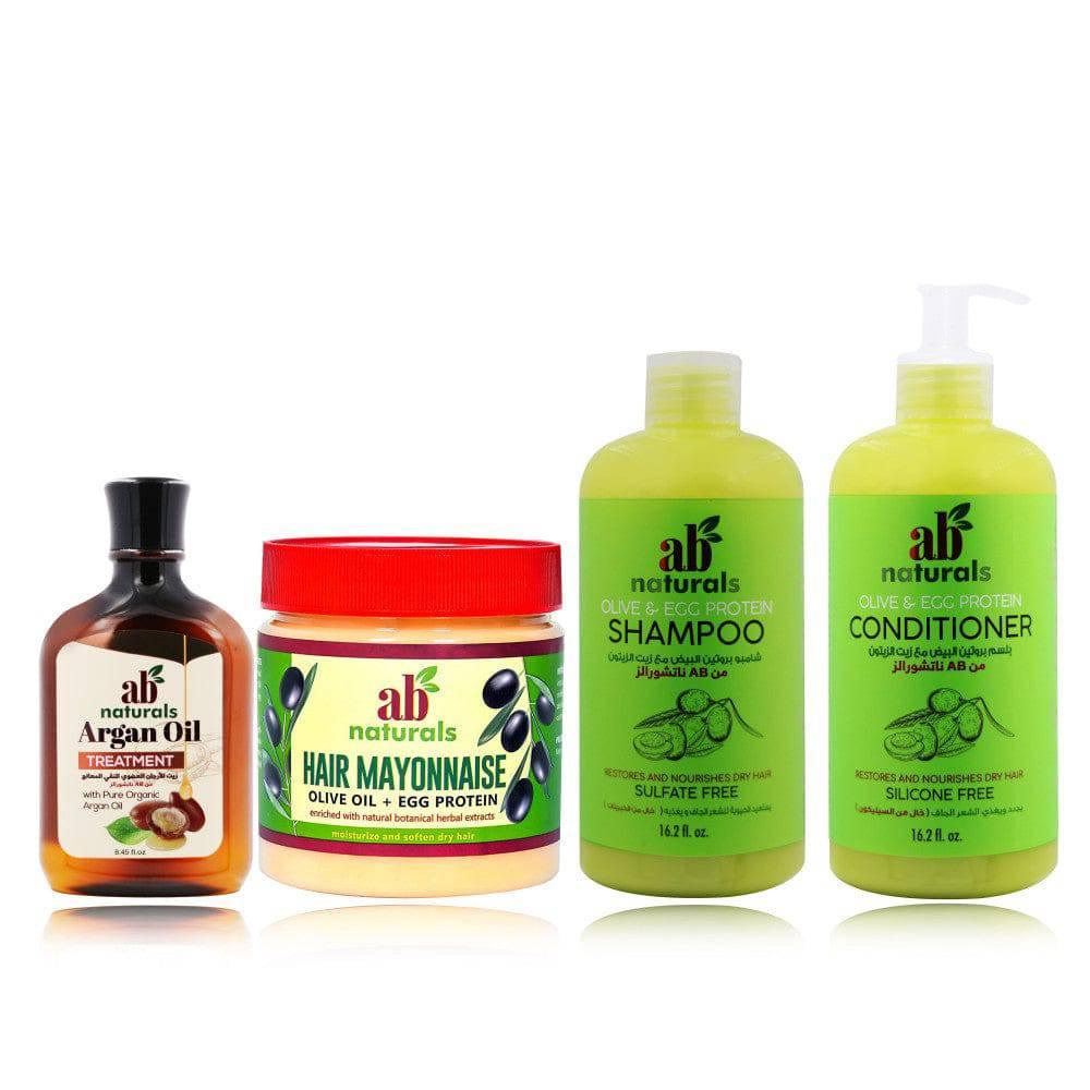 Ab-Naturals-Mayonnaise-And-Egg-Protein-With-Olive-Oil-Hair-Care-Set-4-Pieces - African Beauty Online