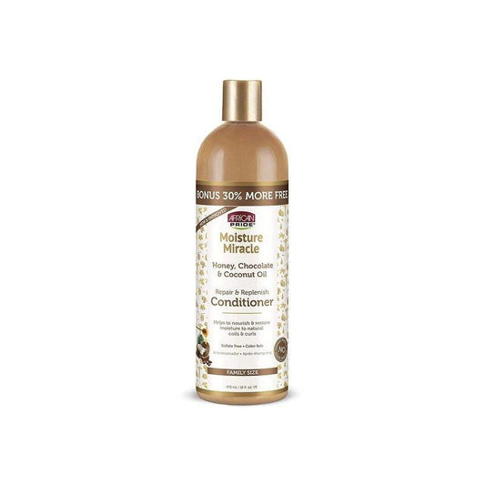 African-Pride-Moisture-Miracle-Honey-Chocolate-Coconut-Oil-Conditioner-Helps-Repair-Replenish-Moisture-To-Natural-Coils-Curls-Nourishes-Restores-Sulfate-Free-Color-Safe-16Oz - African Beauty Online