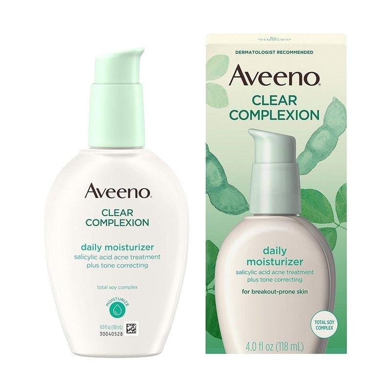 Aveeno-Clear-Complexion-Salicylic-Acid-Acne-Fighting-Daily-Face-Moisturizer-For-Breakout-Prone-Skin-Uneven-Tone-Total-Soy-Complex-Oil-Free-Hypoallergenic-Non-Comedogenic-4-Fl-Oz - African Beauty Online