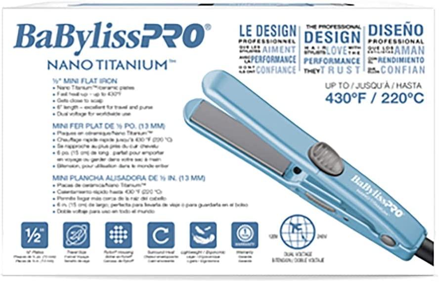 Babybliss pro nano titanium 1/2" /13mm mini flat iron - African Beauty Online