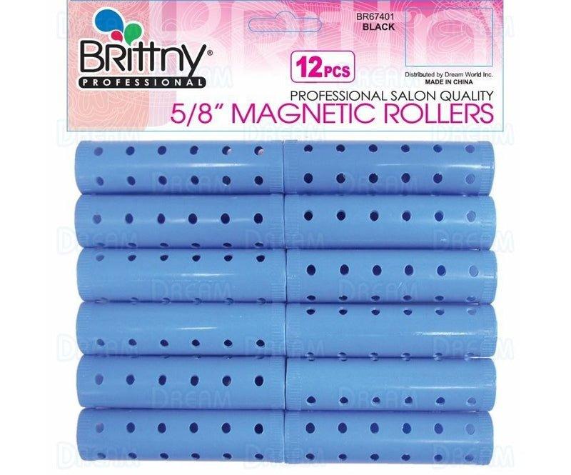 Brittny-Professional-5-8-Magnetic-Rollers-Blue-12Pcs - African Beauty Online