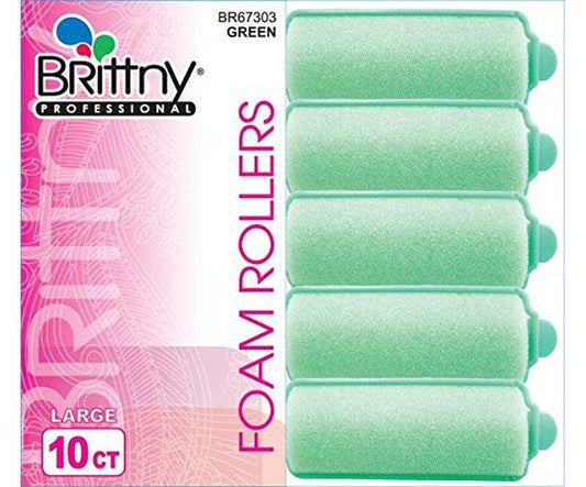 Brittny-Professional-Foam-Rollers-Green-Large-10-Count - African Beauty Online