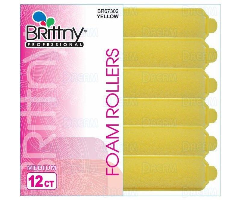 Brittny-Professional-Foam-Rollers-Yellow-Medium-12-Count - African Beauty Online