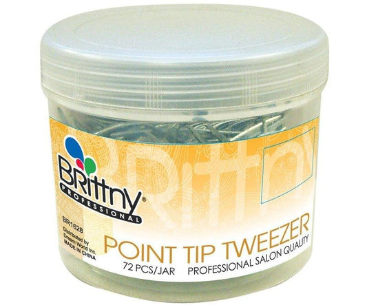 Brittny-Professional-Point-Tip-Tweezer-72Pcs-Jar - African Beauty Online