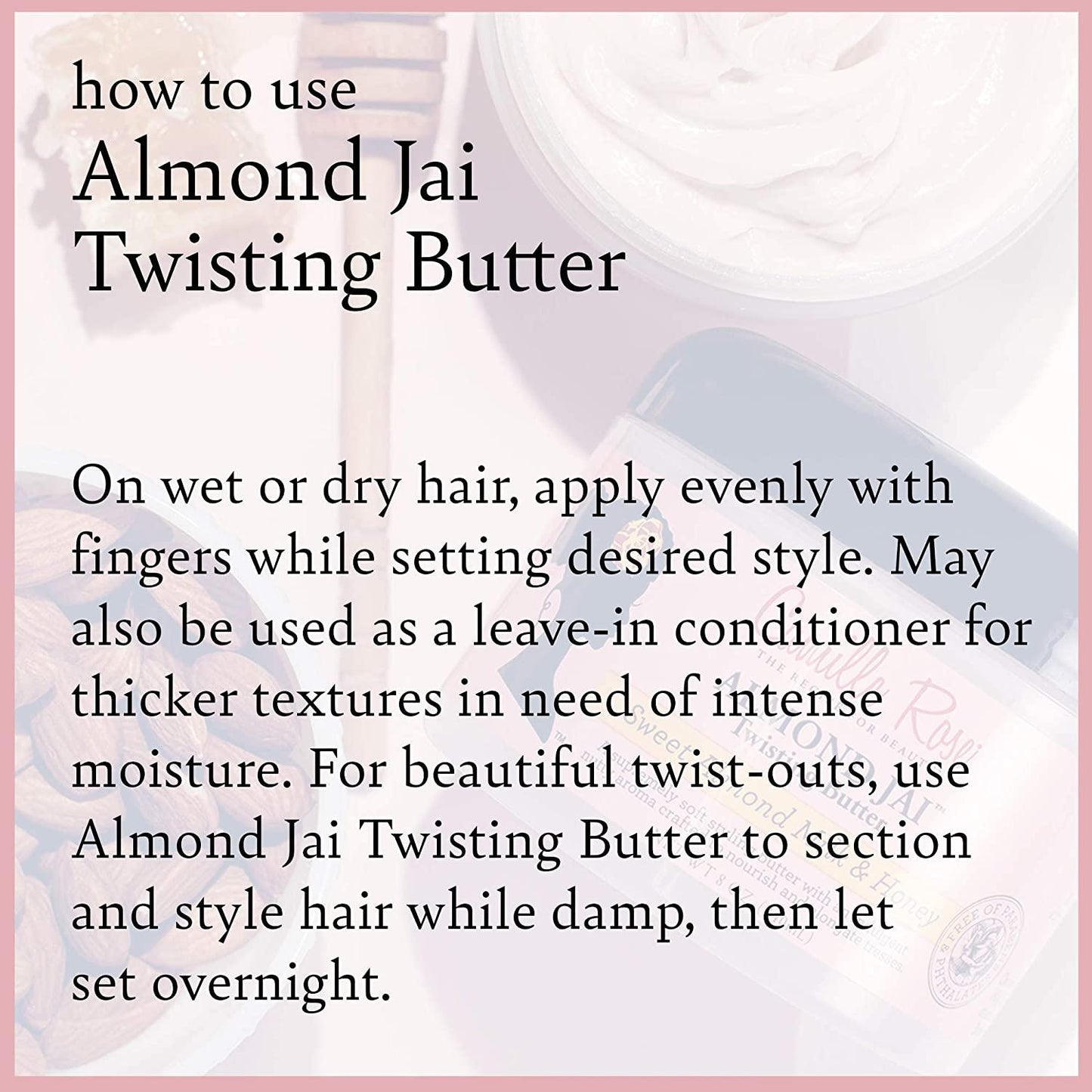 Camille Rose Almond Jai Twisting Butter, 8 fl oz 8 Fl Oz (Pack of 1) - African Beauty Online