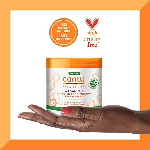 Cantu Argan Oil Leave-In Conditioning Repair Cream, 16oz (453g) - African Beauty Online