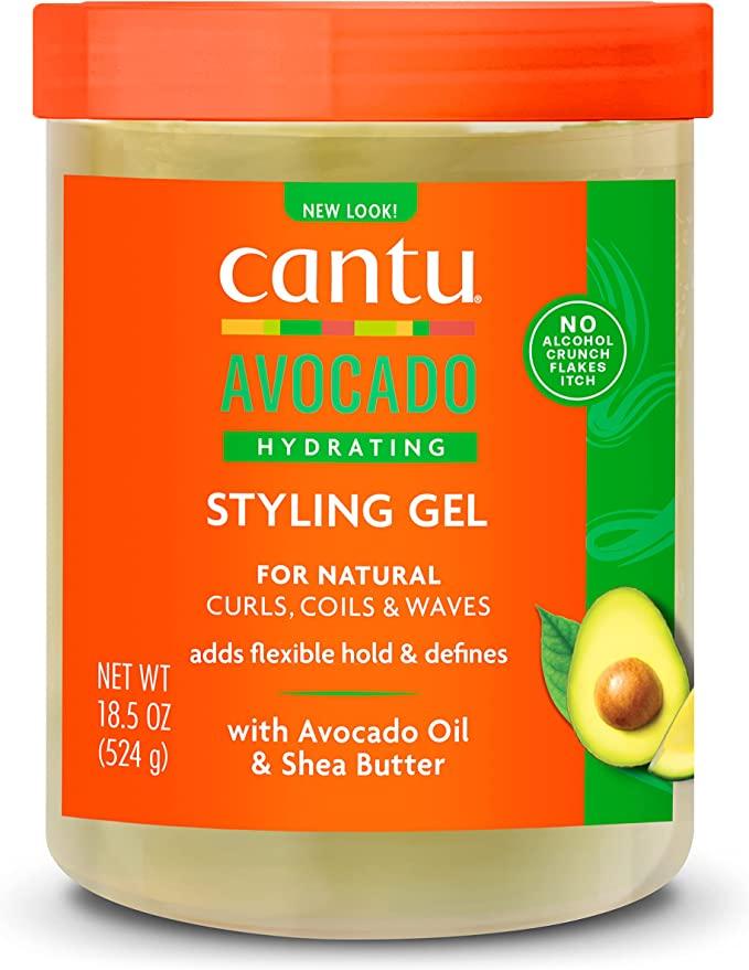 Cantu Avocado Oil And Shea Butter, Alcohol-Free, No Parabens, Flexible Hold Gel 18.5 Ounce Jar - African Beauty Online