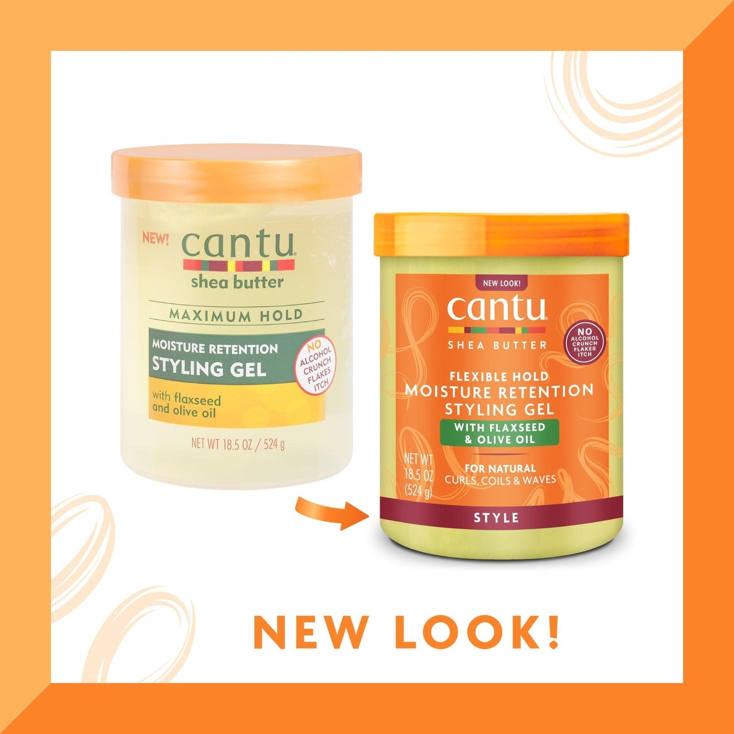 Cantu Shea Butter Moisture Retention Styling Gel With Flaxseed And Olive Oil, 18.5oz (524g) - African Beauty Online