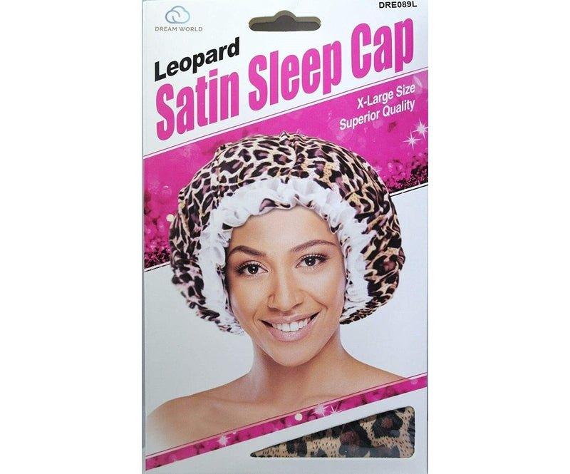 Dream-World-Satin-Sleep-Cap-Leopard-X-Large - African Beauty Online