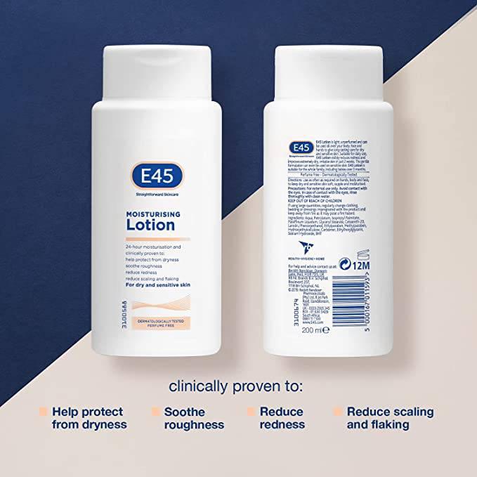 E45 Dry and Sensitive Skin moisturizing Lotion 200ml - African Beauty Online