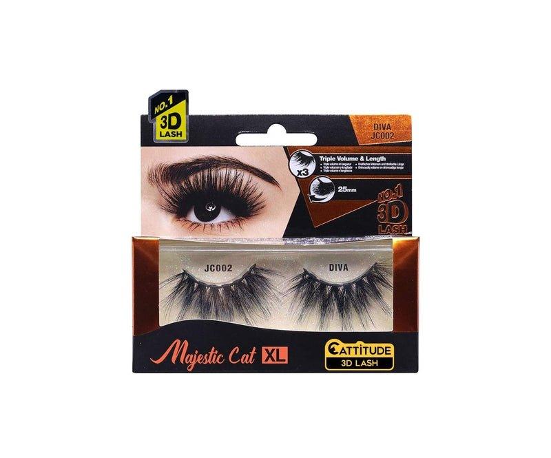 Ebin-New-York-Cattitude-3D-Lash-Majestic-Cat-Xl-Diva-25Mm-3D-Lashes-Triple-Volume-Length-Lightweight-Comfortable-Wear-Perfect-Thick-Full-Look-Reusable - African Beauty Online