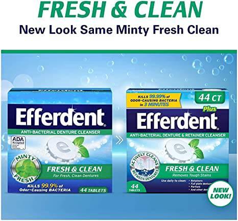 Efferdent Fresh & Clean Denture & Retainer Cleanser 44ct - African Beauty Online