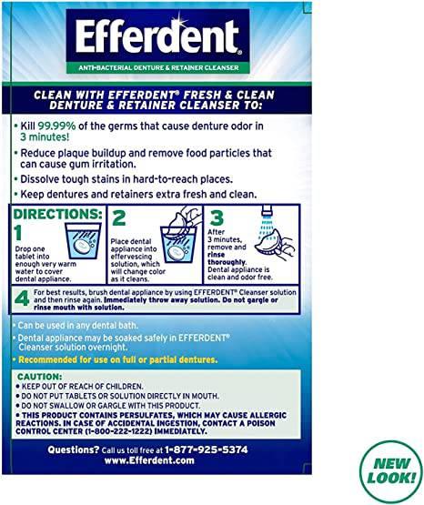 Efferdent Fresh & Clean Denture & Retainer Cleanser 44ct - African Beauty Online