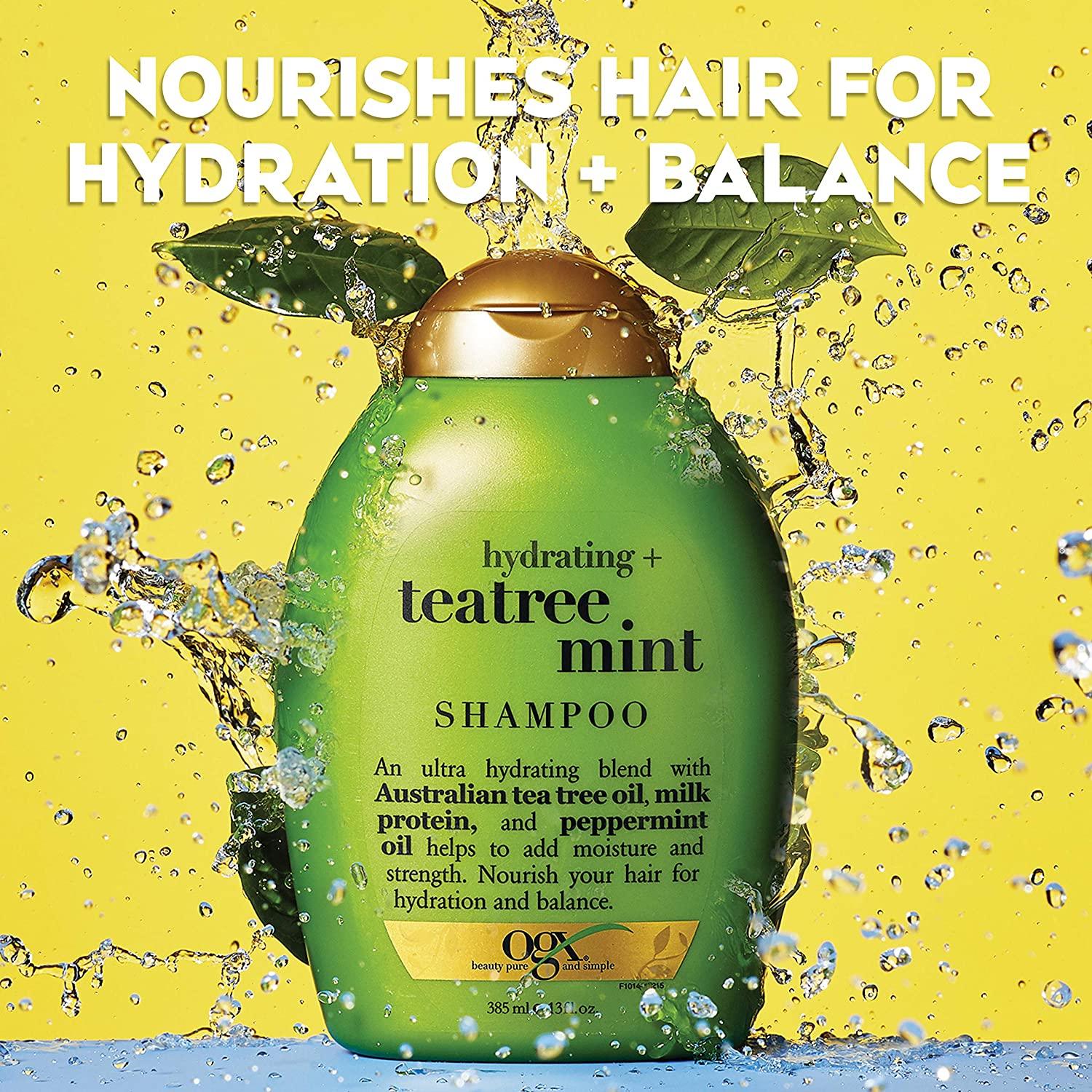 OGX Hydrating + Tea Tree Mint Shampoo, Nourishing  Shampoo 13 fl oz - African Beauty Online