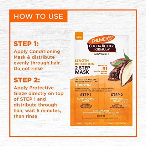 PALMERS LENGHT RETENTION 2 STEP MASK 0.5OZ - African Beauty Online