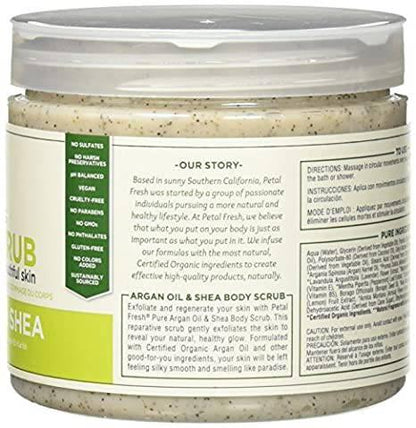 Petal Fresh Pure Argan Oil & Shea Reviving Body Scrub, 16oz - African Beauty Online