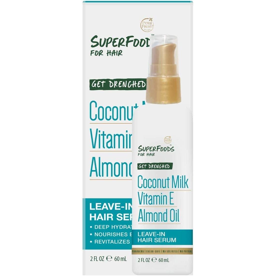 Petal Fresh Super Foods Get Drenched Coconut Milk, Vitamin E, Almond Oil Leave In Serum, 2oz - African Beauty Online