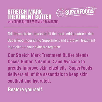 Petal Fresh Super Foods Stretch Out Cocoa Butter, Vitamin E, Avocado Stretch Mark Treatment Butter, 7oz - African Beauty Online