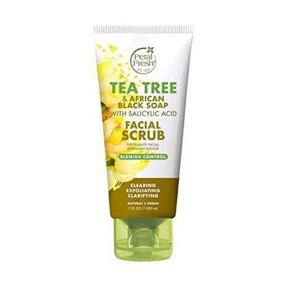 Petal Fresh Tea Tree & African Black Soap Facial Scrub 7 oz - African Beauty Online