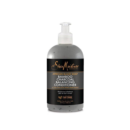 Shea-Moisture-African-Black-Soap-Bamboo-Charcoal-Balancing-Conditioner-13Oz - African Beauty Online