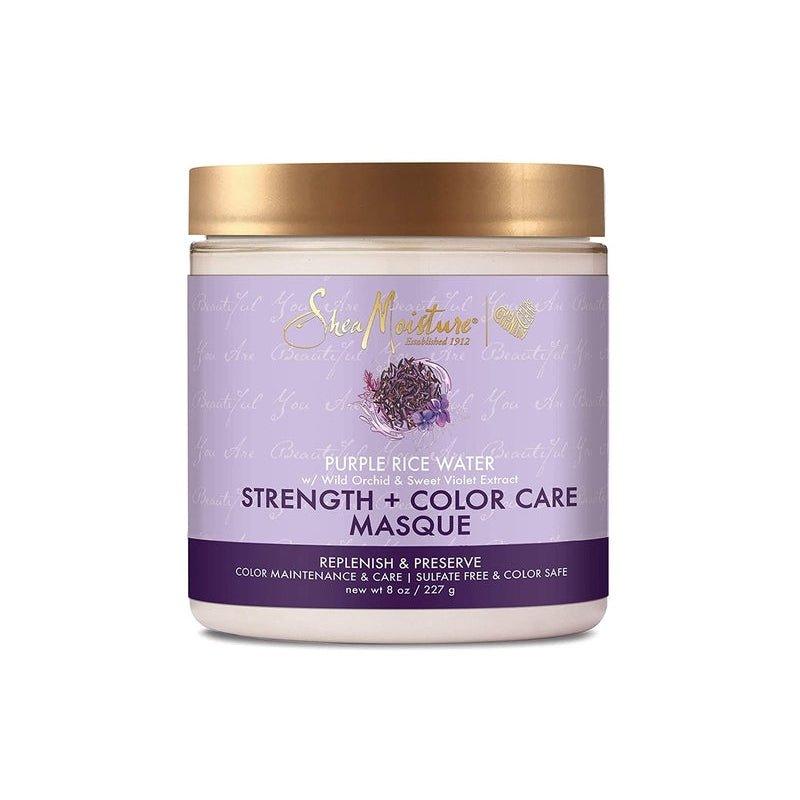 Sheamoisture-Strength-And-Color-Care-Masque-For-Damaged-Hair-Purple-Rice-Water-To-Replenish-And-Preserve-8-Oz - African Beauty Online
