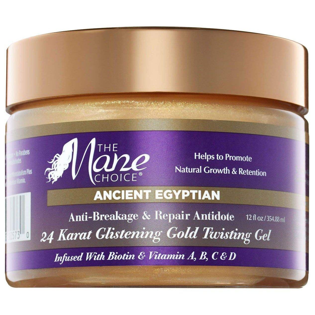 The Mane Choice Ancient Egyptian 24 Karat Gold Twisting Gel - Anti-Breakage & Repair Antidote Gel For Dry and Damaged Hair 12 Oz - African Beauty Online